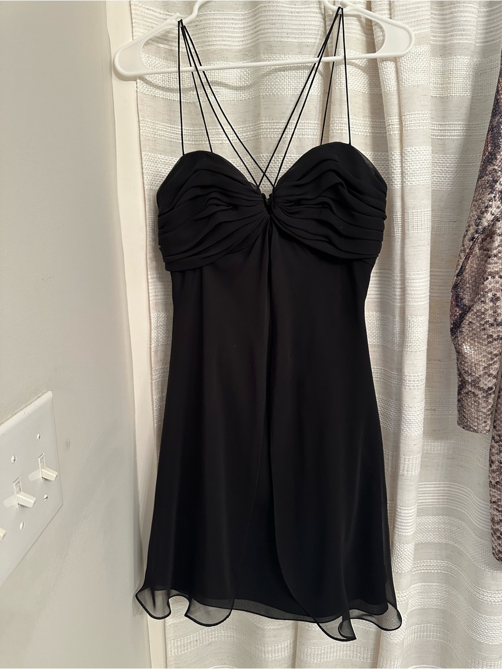 Vintage Cache- babydoll Black Spaghetti Strap Cocktail Dress